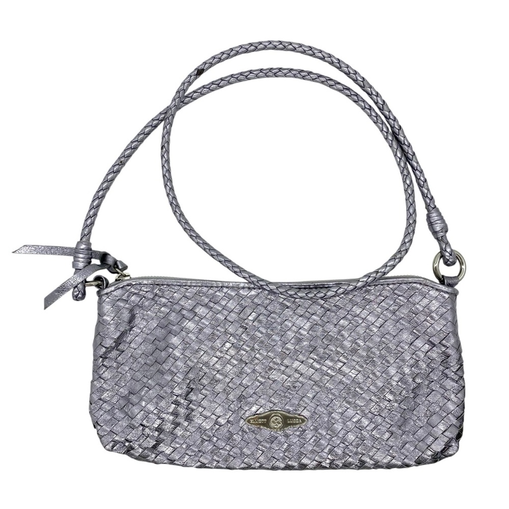 Elliott Lucca Woven Metallic Silver Shoulder Bag